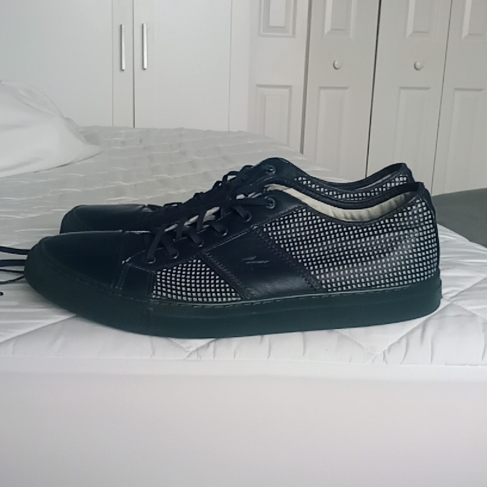 Lacoste Men's Navy Blue Leather